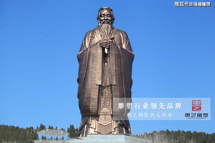 鑄銅孔子雕塑_銅雕孔子像_雕塑鑄孔子銅器圖片
