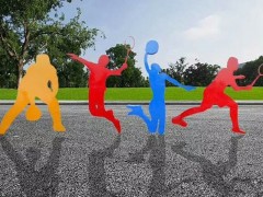 不銹鋼剪影運動人物雕塑