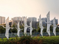 遼寧雕塑廠家——不銹鋼白鷺雕塑