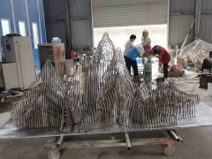 抽象不銹鋼假山雕塑 藝術景觀雕塑